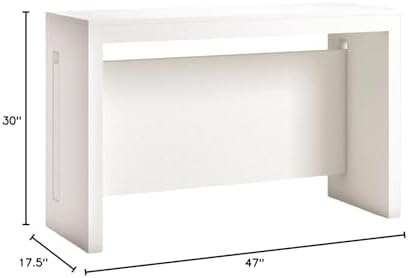 Casabianca Home Elasto Extendable Console Dining Table for Small Spaces with 2-10 Seats - Expandable from 17.5" to 73", White