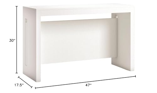 Casabianca Home Elasto Extendable Console Dining Table for Small Spaces with 2-10 Seats - Expandable from 17.5" to 73", White