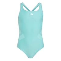 adidas Girl's Logo C-Back Swimsuit Kids, Mint ton, 7-8 Years