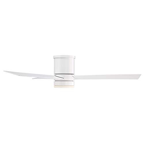 Axis Smart Indoor And Outdoor 3-Blade Flush Mount Ceiling Fan 52In Matte White With 3000K Led Light Kit And Remote Control Works With Alexa, Google Assistant, Samsung Things, And Ios Or Android App #TOP4