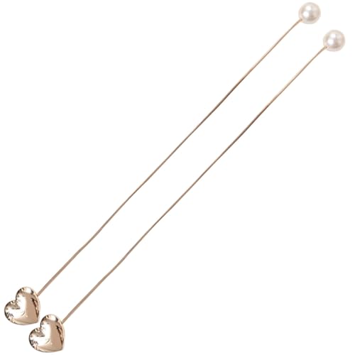 DOITOOL Lot de 2 Embrasses de Rideaux en Alliage Doré, Boucles à Clip Motif Cœur et Perles, Sangles Décoratives pour Fenêtres, Fixation sans Crochet,...