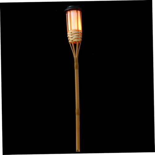 SEWOART Solare in Bambù Per Giardino Lampada a Fiamma Da Esterno Per Decorazioni Da Giardino Luce (12 Lampade in Plastica)