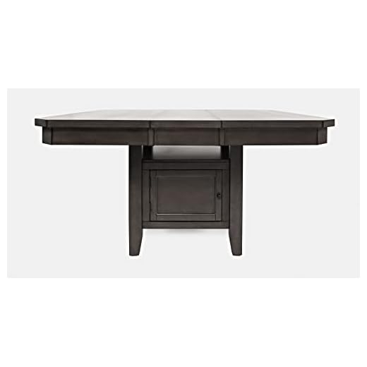 Jofran Manchester Adjustable Height Extension Storage Dining Table, Grey