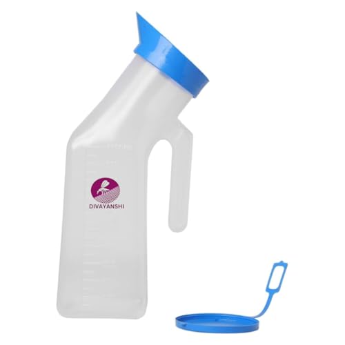 Divayanshi Portable Urine Pot for Men & Women, Reusable Leakproof Urinal Bottle with Lid, Travel Pee Pot for Car, Elderly, Patient, Camping & Emergency Use (Pack of 1)