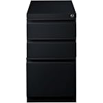 Hirsh 23-in Deep Mobile Metal Pedestal 3-Drawer Box/Box/File Black - Image 5