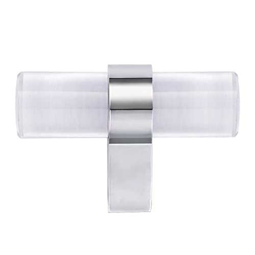 Premium Quality 10 Pack Glass Cabinet Knobs â€“ Clear T-Bar Knobs for Bathroom and Kitchen Cabinet â€“ Dresser and Cupboard Pull Handles â€“ Elegant Cabinet Door Knob