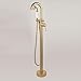 WOODBRIDGE Contemporary Single Handle Floor Mount Freestanding Tub Filler Faucet with Hand Shower in (Brushed Gold) Finish,F0007-BGVT