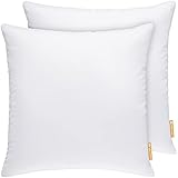 Kopfkissen (40x40 cm groß) - 2er Set Kissen für Bett und als Dekokissen - Mit Reißverschluss für Füllung - Sofakissen - Zierkissen für Couch und Sofa - Ökotex - Waschbar bis 60° - Weiß
