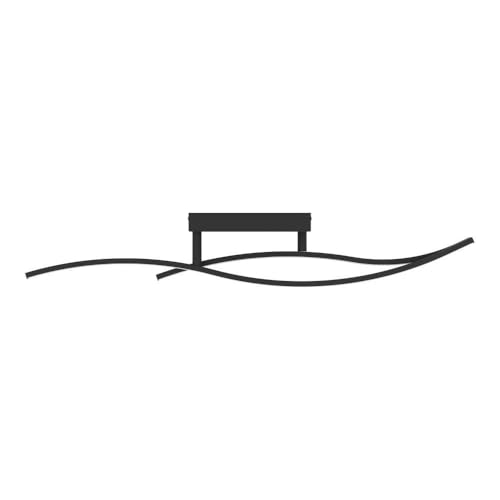 Eglo LED Ceiling lamp Grisolia, Curved Ceiling Light Fitting, Living Room Lighting Made of Metal and Plastic in Black - Image 2