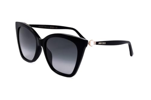 JIMMY CHOO RUA/G/S Black Silver/Dark Grey Shaded 56/18/145 women Sunglasses