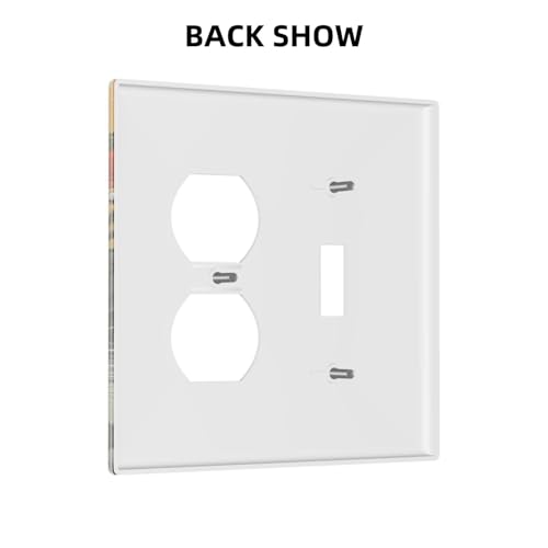 Decorative Outlet Covers Big Orange Frog Red Floral Wildflower 2 Gang Wall Plate Cover Single Toggle Duplex Combo Two Switch Light Switch Cover Plate Jumbo Faceplate