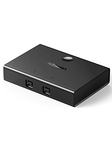 UGREEN USB 2.0 Switch 2 in 1, Switch USB 2 ingressi e 1 uscita, Switch USB con 2 Cavo USB per Condivisione Dispositivo USB come Tastiera, Mouse, Memorie USB, Disco Rigido, Stampante, Scanner, ecc