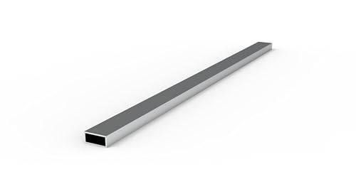 Aluminios Galisur tubo rectangular de aluminio, 112 cm de largo (Anodizado plata, 40mm x 20mm)