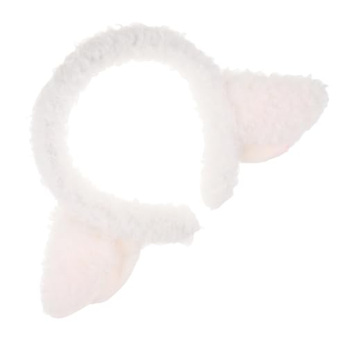 Serre-tête Oreilles de Mouton WOONEKY en peluche blanche pour le coiffage des filles