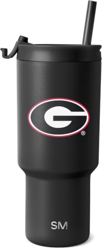 Image of Simple Modern Officially Licensed Collegiate Georgia Bulldogs 30oz Tumbler with Flip Lid & Straws, Insulated Cup Stainless Steel, Gifts for Men Women, Trek Collection (Pack of 12)