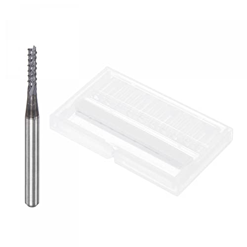Image of uxcell End Mill CNC Router Bits, 2mm x 9.5mm 1 /8 inch Shank Diamond Film Coated Carbide Engraving Bit Milling Cutter Right Hand for PCB Plastic Fiber Wood 10pcs