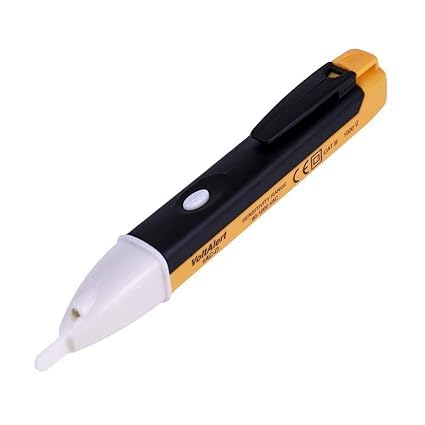 Bluedeal Voltage Tester 90~1000V AC Electric Voltage Power Detector Alert Sensor Tester LED Light Non-Contact Pen,Yellow (1), Battery Powered
