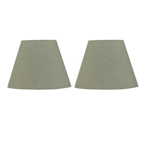 Set of 2 Sage Green Fabric Table Lamp Shades, Lampshade for Table Lamp or Bedside Light, Diameter 20cm