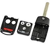 (3 Button) Key Fob Keyless Entry Remote Flip Shell Case & Pad fits Acura Flip Keys