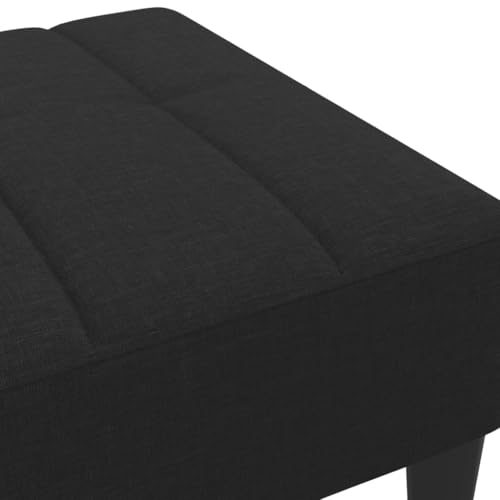Repose-pieds en tissu noir compact solution gain de place petit salon - 5