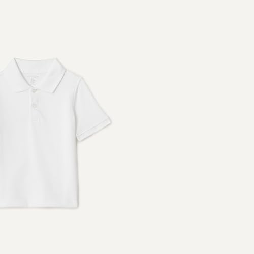 Image of Amazon Essentials Boys and Toddlers' School Uniform Short-Sleeve Pique Polo Shirts, Breathable Cotton, Button Closure