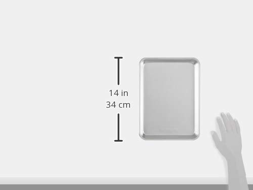 AmazonCommercial Aluminum Baking Sheet Pan, 1/4 Sheet, 12.9 x 9.6 Inch, Pack of 2