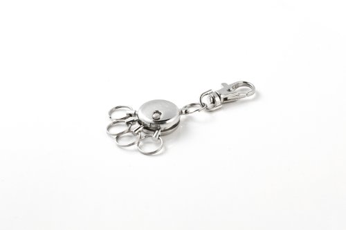 KEY-BAK Key Spider Key Chain Accessory with 4 Split Rings, Trigger Attachment, Chrome Finish
