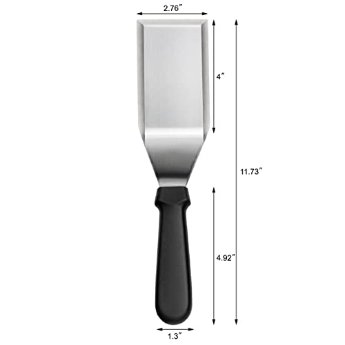 New Star Foodservice 36152 Plastic Handle Heavy Duty Hamburger Turner/Spatula with Cutting Edge, 11.5-Inch, Black