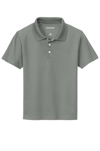 SPORT-TEK Youth UV Micropique Polo | Short Sleeve Collared Shirt for Boys & Girls, Athletic Fit Kids' Top with UPF 50 Rating