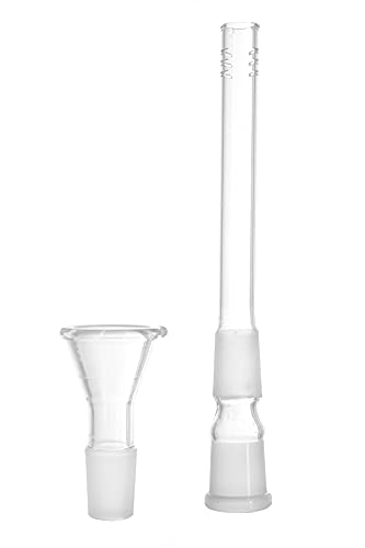 Heisenberg Beaker 18.8 Schliff mit Leuchteffekt 35cm hoch Fluoreszierende Glasbong mit Eisfach NS19 (Egypt-1) – Bild 6