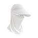 Womens Sun Protection Face Cover Golf Face Cover, Cycling Fishing Hat Wide Brim Hat with Detachable Face Cover & Neck Flap, Sun Hat with Neck Face Cover for Women Girls White