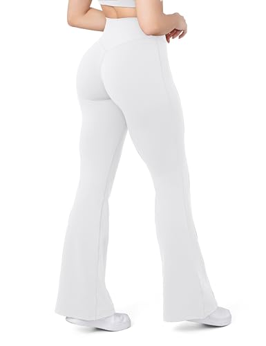 Image of HEGALY Women's Flare Yoga Pants - Crossover Flare Leggings Buttery Soft High Waisted Workout Casual Bootcut Pants