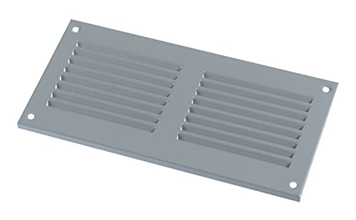 200x100mm - Grille de Ventilation - Grise En Acier Grille D'aération avec Moustiquaire Cover