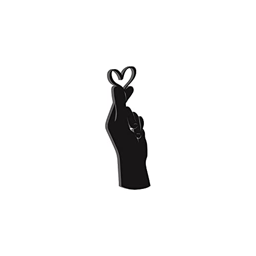 Image of eCraftIndia Korean Finger Heart Wooden Wall Decor for Living Room Bedroom Home Wall Decor Item Wall Art for Home Decor Valentine Gift for Girlfriend Boyfriend Husband Wife Her Him Valentine Decoration