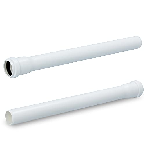 HT Rohr Abwasserrohr mit Muffe Ø 32 mm x 315 mm Länge Weiß | PVC Kanalrohr Abflussrohr mit Gummidichtung | Kanalrohrsystem Heißwasser Chemische Beständigkeit | Abwasser Installation