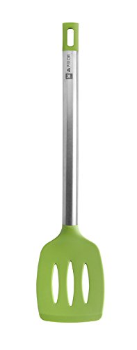 BRA Prior Espátula de Cocina Apta para el Contacto con los Alimentos, Acero Inoxidable, Verde, 36.5 cm