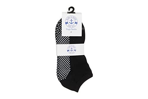 Yacht & Smith Women's Non Slip No-Skid Socks with Grips, 97% Cotton, For Hospital, Yoga, Pilates, Barre, Grippy Ankle Sock2
