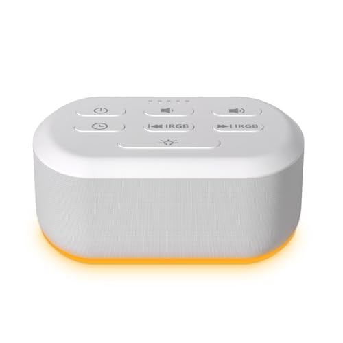 Sound Machine 30 Soothing Sounds Brown Noise Machine with 12 Night Light Colors Sleep Sound Machine...