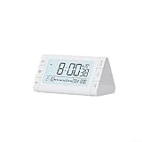 Linnkyfloa Sveglia digitale triangolare da comodino con allarmi, pulsante snooze, luce, visualizzazione della temperatura, funzionamento silenzioso, alimentato a batteria per la casa camera da letto