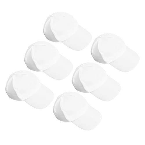 6pcs DIY Art Summer Hats for Lightweight Sun Protection for Beach School and Outdoor Activities White