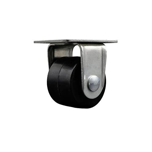 Low Profile Business Machine Rigid Top Plate Caster - 2-1/2 Inch by 1-3/4 Inch Polyolefin Wheel - Roller Bearing - 400 lbs. Capacity Per Caster - Service Caster Brand