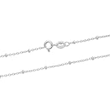 Adabele 1pc Real 925 Sterling Silver Satellite Beaded Station Small Delicate Dainty Chain Necklace 18 Inch Hypoallergenic Women Jewelry SW55-18