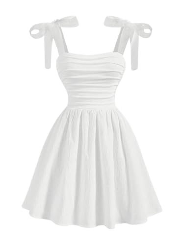 Floerns Girl's Tie Shoulder Sleeveless Cami Midi Dress Flare Hem Summer Dresses