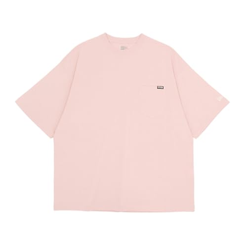 [�j���[�G��] ����T�V���c ONSPOTZ�ʒ� �I�[�o�[�T�C�Y �s���N���[�W�� M S/S Oversized Cotton Pocket Tee Mini Brand Logo