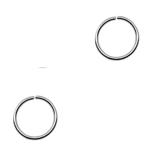 2 aros nariz pequeños iguales, muy finos sin cierre, plata de ley 925, 7mm diámetro interior, 0,6mm grosor.