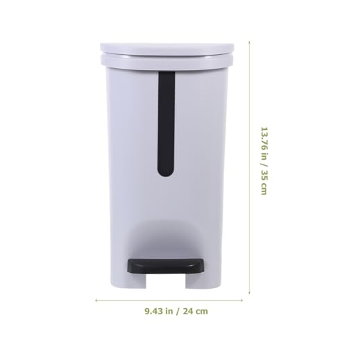 Bote de basura rectangular pequeño de 2.6 galones gris miniatura 2