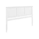 AFI, Madison King Solid Wood Panel Headboard with Attachable Charger, White