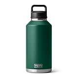 YETI Rambler 64 oz Bottle, Vacuum Insulated, Leakproof, Stainless Steel with Chug Cap, Black Forest Green