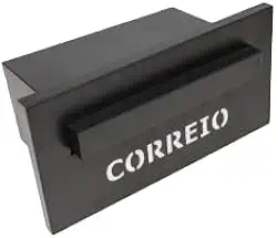 Caixa De Correio Moderna Slim Fosca Escrito Correio (Preto)