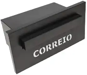 Caixa De Correio Moderna Slim Fosca Escrito Correio (Preto)